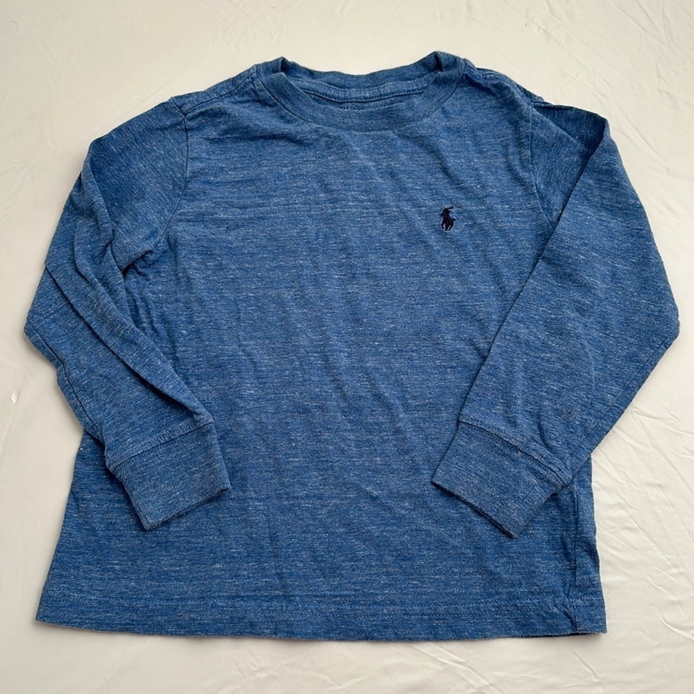 Ralph Lauren Polo heather blue long sleeve logo t-shirt